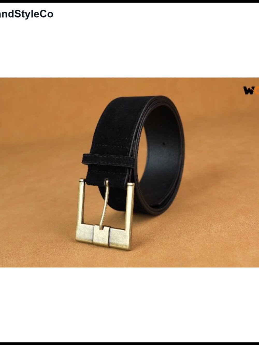 Wide Suede Leather Belt with Brass Buckle for Women Dresses Vintage Chunky - Picture 6 of 6